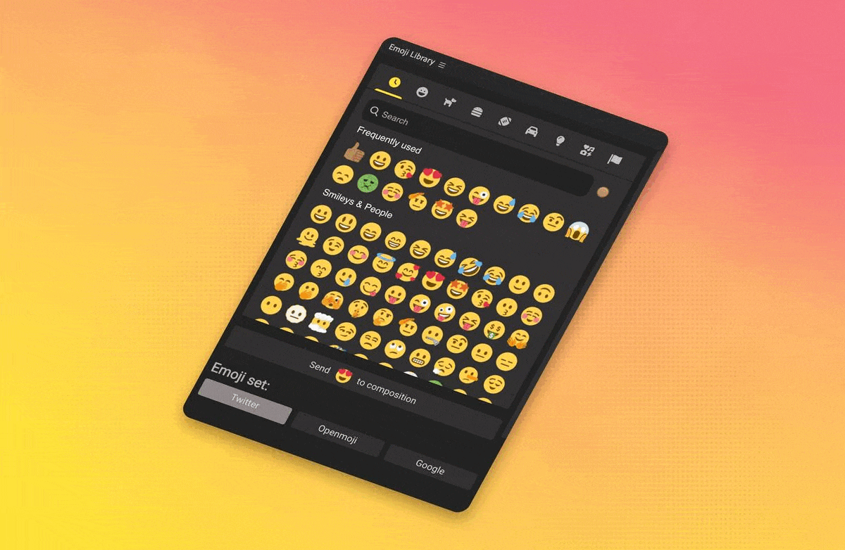 Emoji Library Search and Categories