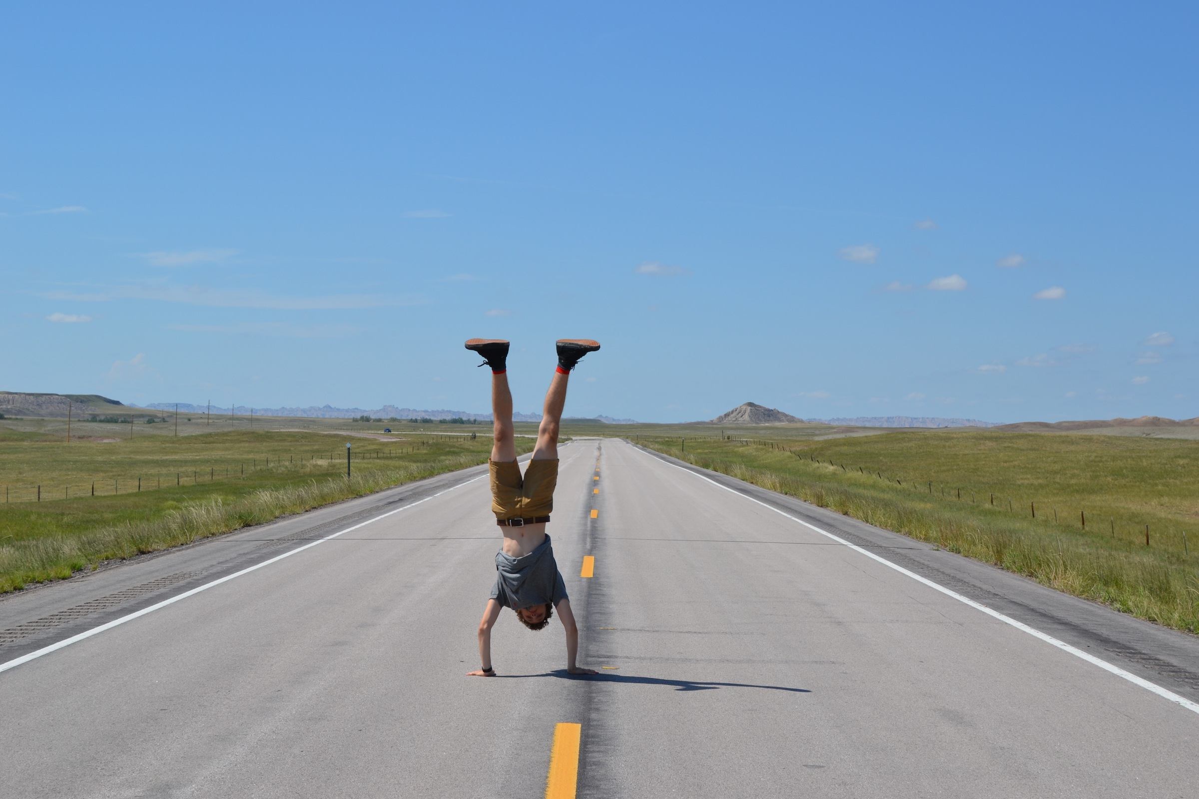 Do a handstand in the middle of the road
